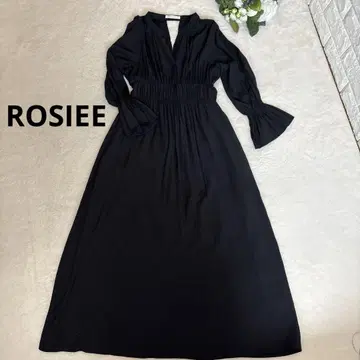 로지 ROSIEE 롱 원피스 플레어 블랙 프리 사이즈