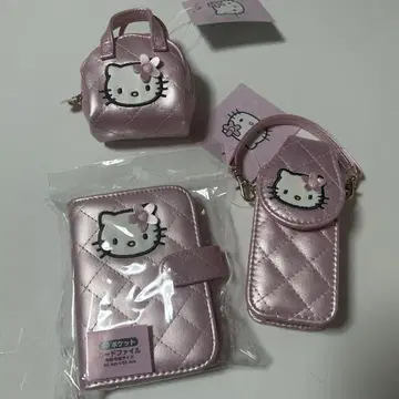 키티 미니 퀼트 파우치 카드 케이스 3개 세트