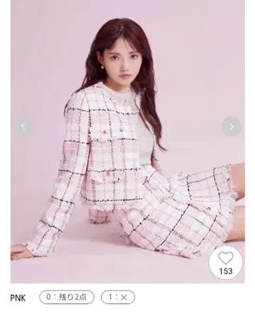 새상품 택 포함 스나이델 트위드 자켓 핑크 1 사이즈