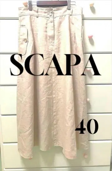 SCAPA 린넨 100% 롱 스커트 사이즈 40