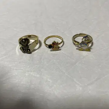 디즈니 캐릭터 반지 3개 세트 미키, 미니, 도날드, 레트로