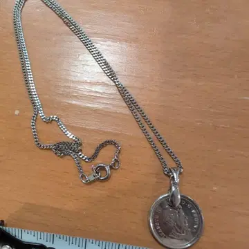실버 코인 펜던트 목걸이 약 42cm 캐나다 달러