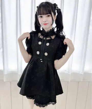 ROJITA 꽃무늬 퍼프 자카드 셋업
