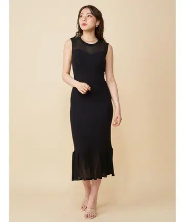 로얄 파티 시어 절개 머메이드 원피스