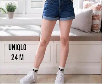 유니클로 유니클로 지 숏팬츠 블루 데님 24 M