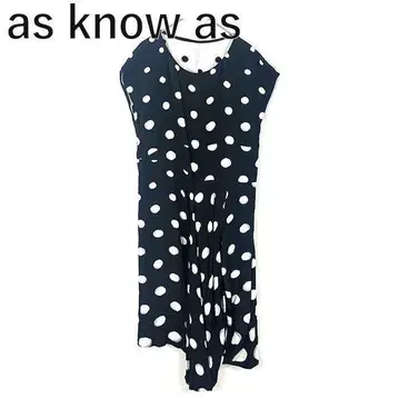 아즈노아즈 AS KNOW AS 원피스 도트 무늬 도트 프렌치 슬리브