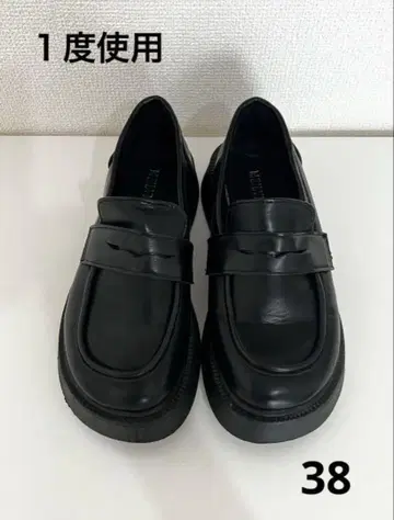 블랙 가죽 로퍼 38