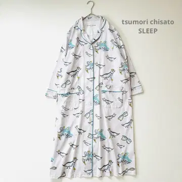츠모리치사토 쓰리 SLEEP 버드 프린트 원피스 룸웨어