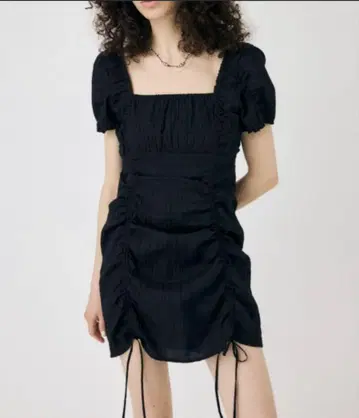 MOUSSY GATHER RIBBON MINI 드레스