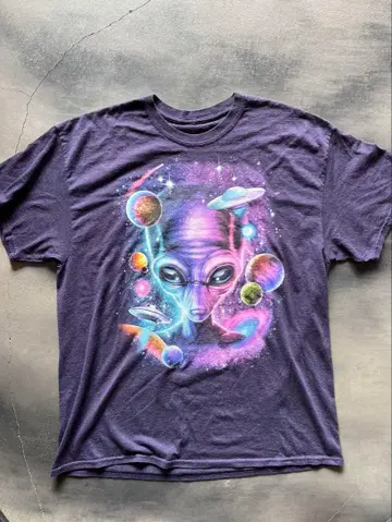 Vintage 90s 에이리언 Alien 갤럭시 그래픽 구제 의류