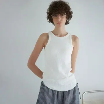 Searoomlynn 코튼 린넨 아메슬리 탱크 화이트 S 사이즈