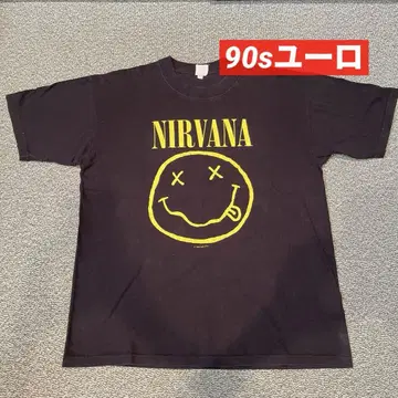 NIRVANA 90년대 유로 스마일 티셔츠 스마일리 닐바나