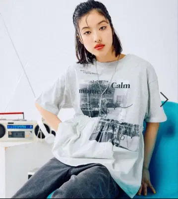 렙심 이번 시즌 완판 절개 리메이크풍 로고 T 그레이