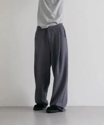 네온사인 와이드 테크 슬랙스 "톱 블랙" 46