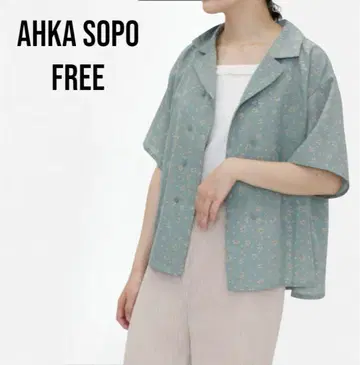 AHKA SOPO 꽃무늬 반팔 셔츠 FREE