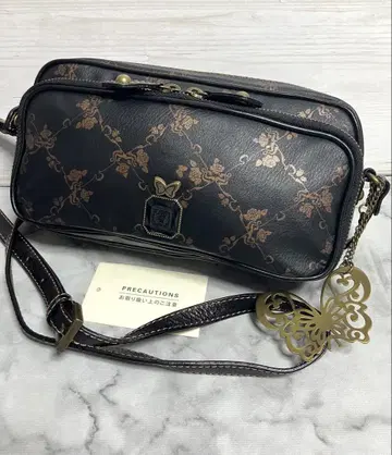 미사용 안나수이 데코 패턴 나비 참 블랙 숄더백 미니백