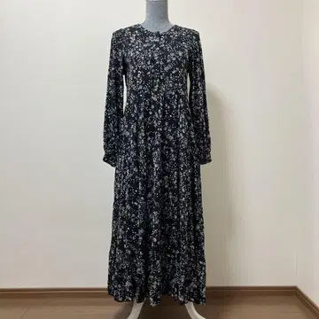 ZARA 자라 티어드 롱 원피스 블랙 꽃무늬 어른 고급