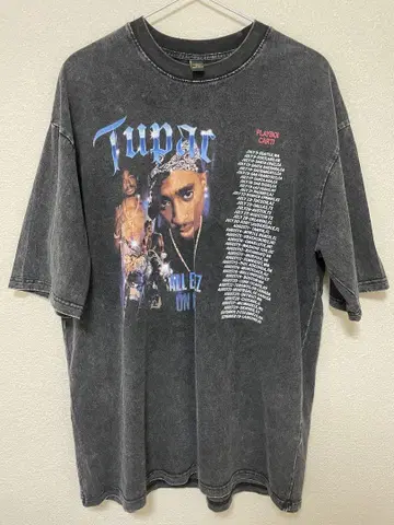 Tupac 빈티지 티셔츠 다크 그레이