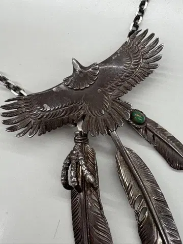 Arizona Freedom 전체 은 이글 페더 목걸이 커스텀