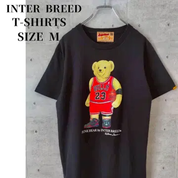 interbreed funk bear 티셔츠 빅 프린트 블랙