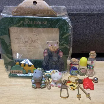 쇼와 레트로 기념품 사진 프레임 별 모래 키링