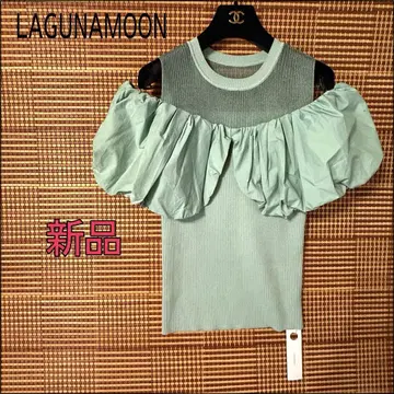 새상품 LAGUNAMOON 벌룬 오프숄더 니트 풀오버