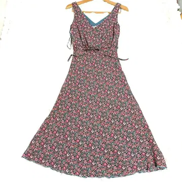 LAURA ASHLEY 슬리브리스 롱 원피스 꽃무늬 S