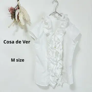 코사데베르 CosadeVer 블라우스 프릴 칼라 9R M 스트라이프