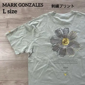 MARK GONZALES 마크곤잘레스 티셔츠 L 꽃무늬 자수 프린트