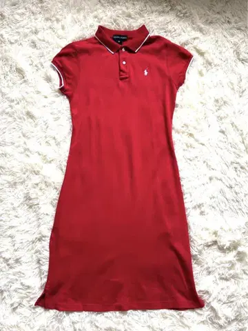 랄프 로렌 폴로 셔츠 원피스 레드