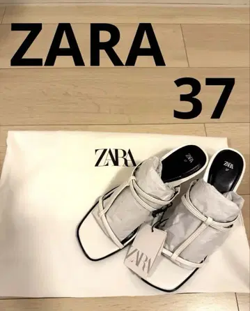 화이트 스트랩 샌들 37 (24.0CM) 자라
