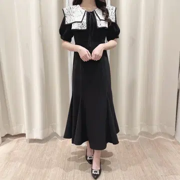 An MILLE 패널 옷깃 머메이드 원피스
