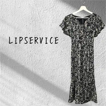 LIP SERVICE 백 리본 레이스업 프릴 소매 반팔 원피스