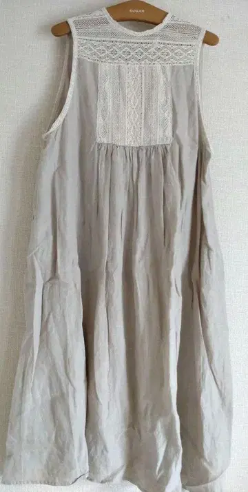 SALE! 사만사 모스모스 SM2 레이스 슬리브리스 A 라인 원피스 린넨