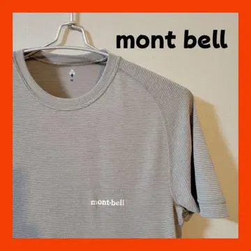mont bell 그레이 스트라이프 티셔츠 M