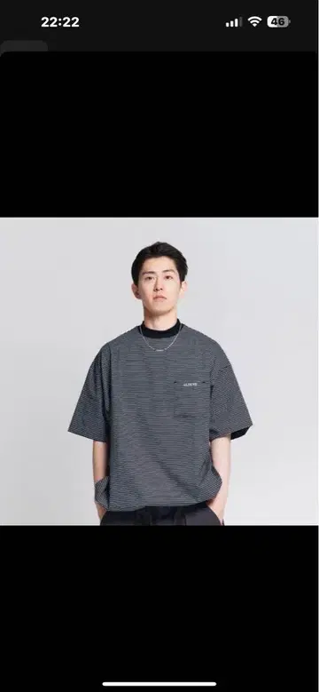 알라운드 오버사이즈 포켓 티 XL