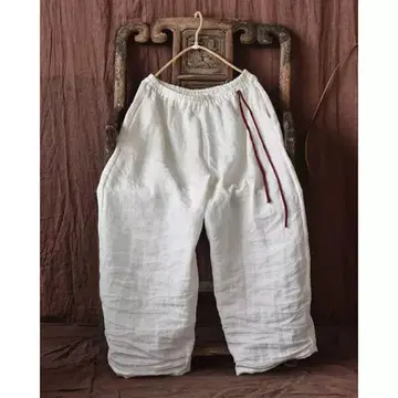 린넨 가우초 팬츠  느긋한  소박하고 심플한