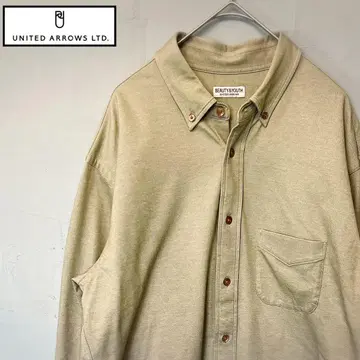 UNITED ARROWS LTD. 베이지 긴팔 셔츠 L 사이즈 코튼 혼방