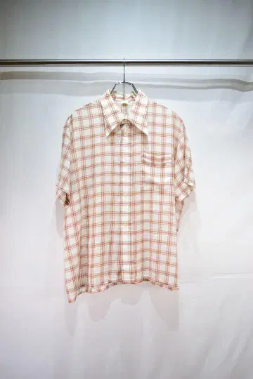 구제 의류 유로 레이온 폴리 체크 셔츠 유럽 구제 의류 빈티지