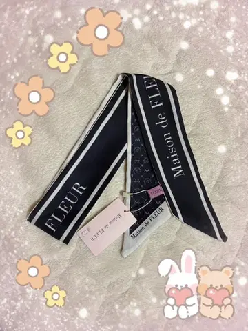 Maison de FLEUR 모노그램 패턴 스카프 블랙