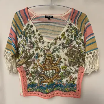 A-171)JANE DOE 프린지 니트 탑 M