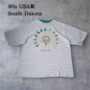 90년대 USA제 네이티브 인디언 티셔츠 더블 페이스 Dakota