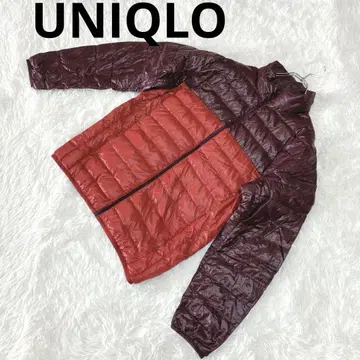 유니클로 유니클로(M) 다운 자켓 아우터 얇은 소재 빨간색 보라색