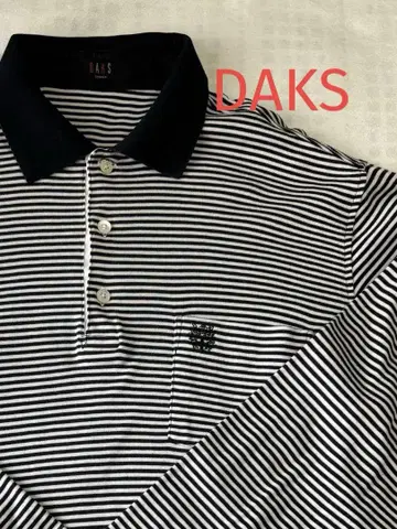 DAKS 스트라이프 긴팔 피케 셔츠 남성용