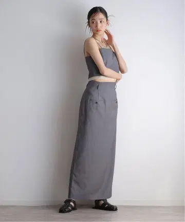 안누크 Twill 포켓 스커트 36 그레이
