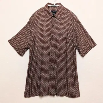 J.Ferrar 반팔 올 패턴 셔츠 사이즈 M 워셔블 레이온 90s
