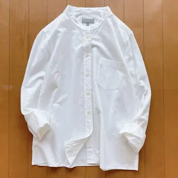 마가렛 호웰 밴드 카라 셔츠 노카라 화이트 사이즈 II