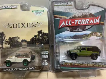 1/64 그린 라이트 지프 2대 세트 Jeep 랭글러