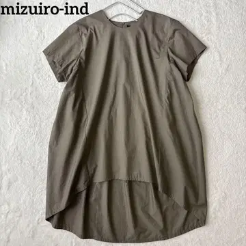미즈이로 인드 mizuiro-ind 코튼 백 개더 튜닉 블라우스