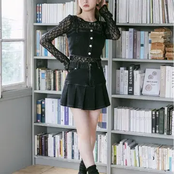 EATME 벨트 데님 뷔스티에